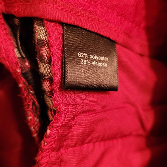 The Limited red geometric print jacquard cropped pants size 2P Retro Artsy 70s - Picture 9 of 12